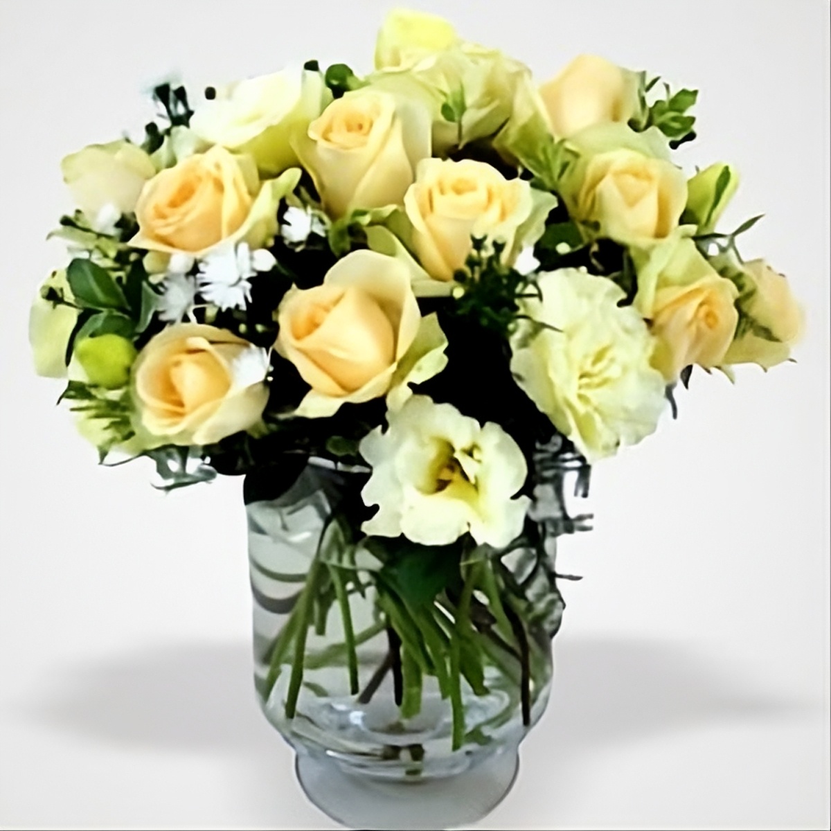 Barbara - Peach Avalanche Rose Flower Arrangement in a Vase