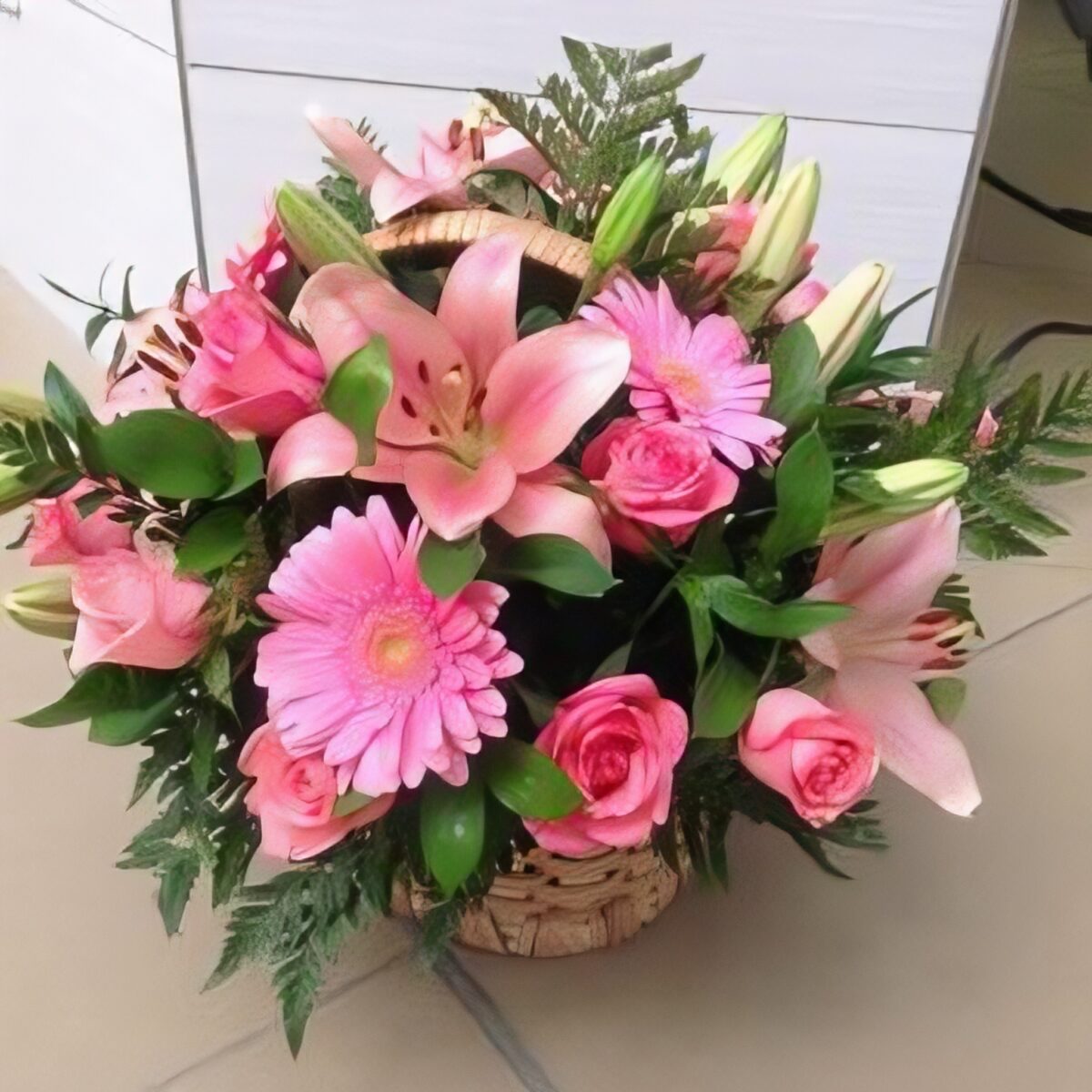 Newborn Flowers Baby Girl Basket