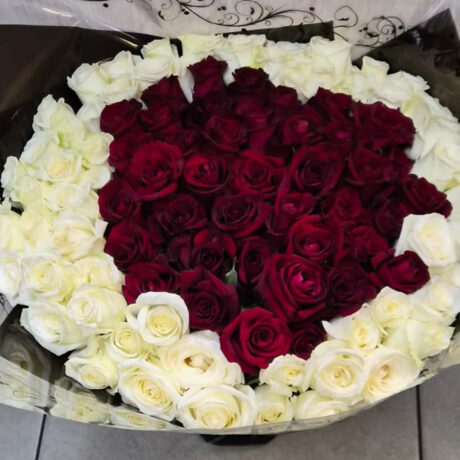 Forever Mine - 100 Rose Bouquet (40 Red & 60 White)